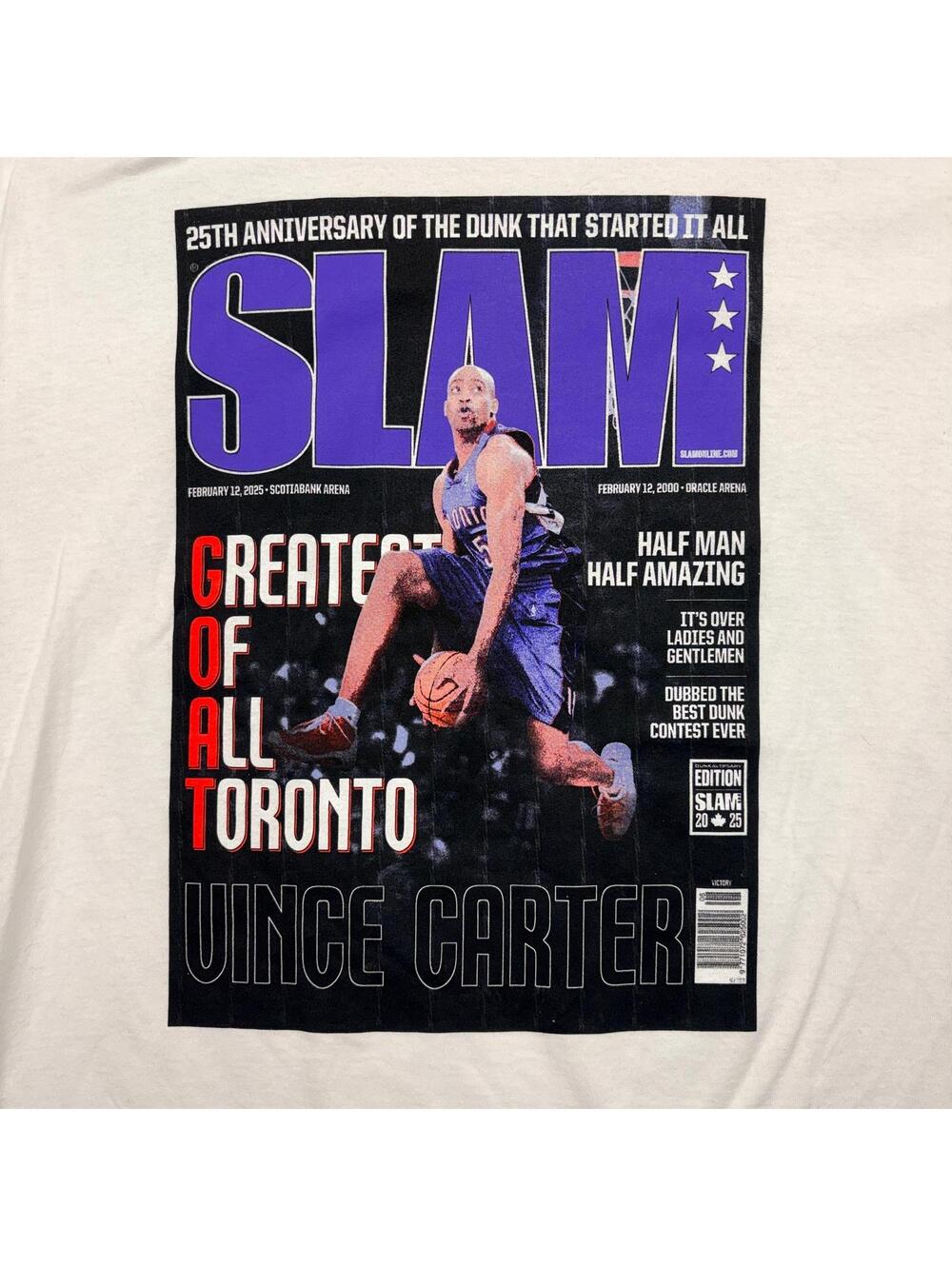 Vince Carter T-Shirt Slam Magazine Size Medium Gildan Heavy Cotton White - Picture 2 of 6